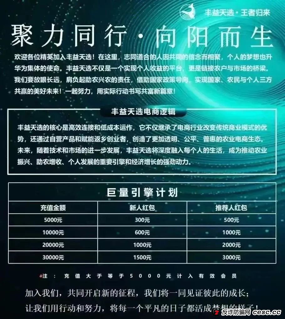 丰益天选,注意警惕,涉嫌旁氏骗局 丰益天选,注意警惕,涉嫌旁氏骗局