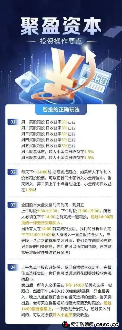 【聚盈资本】又一个套牌股票跟单类资金盘骗局,典型的一轮圈韭菜盘,看见一定要远离!