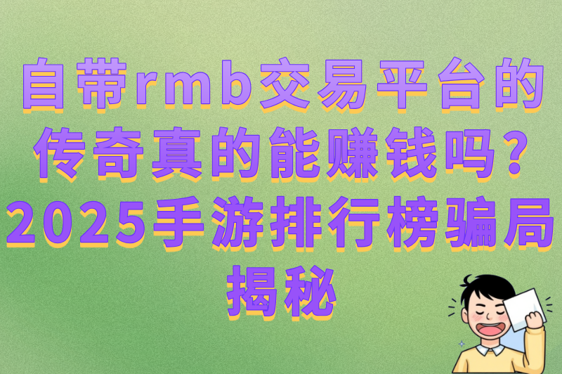 自带rmb交易平台的传奇真的能赚米吗?2025手游排行榜骗局揭秘