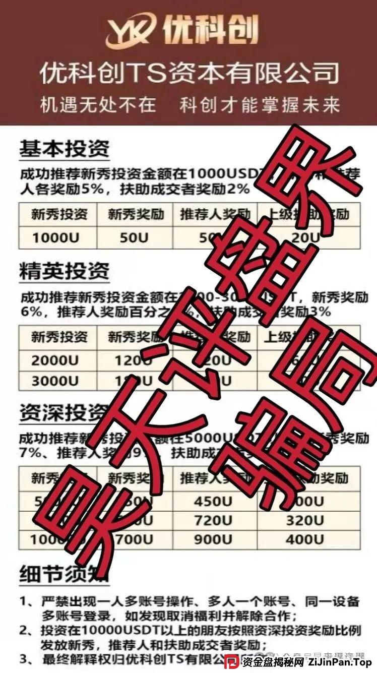 预警:优科创(利鼎交易所)跟单类资金盘骗局,已经开始单割,高度预警,即将崩盘跑路! 预警:优科创(利鼎交易所)跟单类资金盘骗局,已经开始单割,高度预警,即将崩盘跑路!