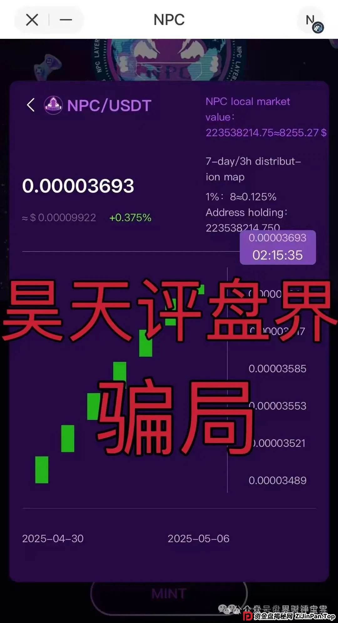 【高度预警】NPC空气币：披着“分红”外衣的资金盘骗局，5万会员深陷，操盘手卷款过亿，崩盘在即！