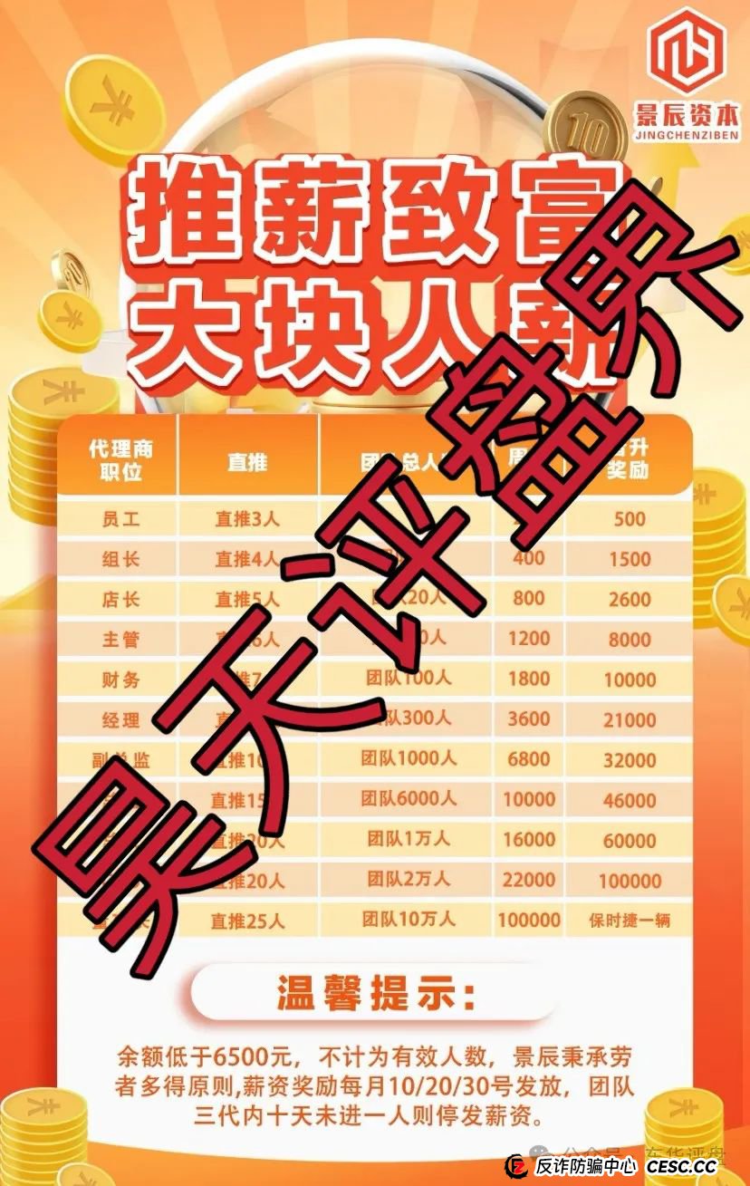 【景辰资本】跟单类资金盘骗局,操盘手多次开盘诈骗,绝对的一轮圈韭菜盘,看见一定要远离! 【景辰资本】跟单类资金盘骗局,操盘手多次开盘诈骗,绝对的一轮圈韭菜盘,看见一定要远离!