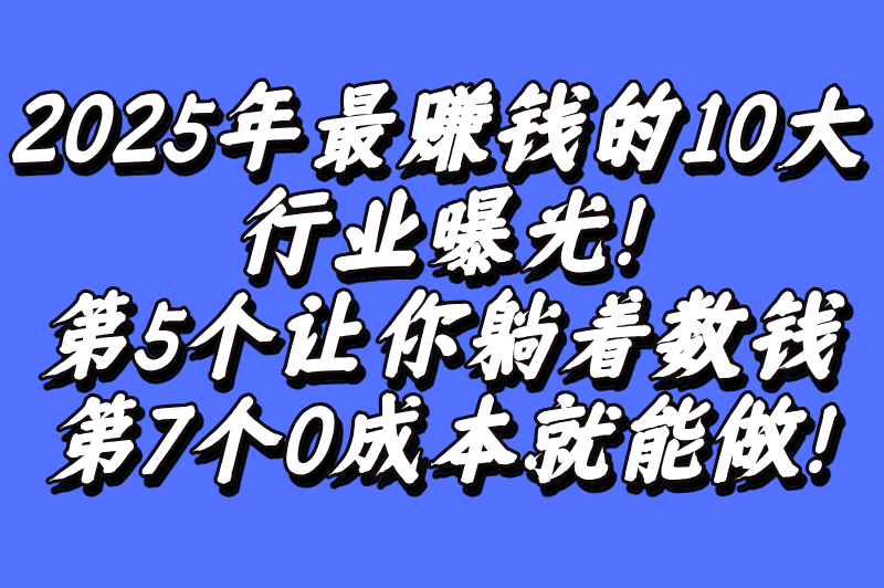 2025年做什么行业赚钱有前景？揭秘10大高薪风口，提前布局稳赚不赔！