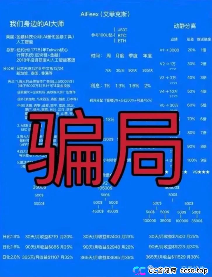 Aifeex艾菲克斯暂停提现，准备开始割第二波，即将崩盘跑路！！