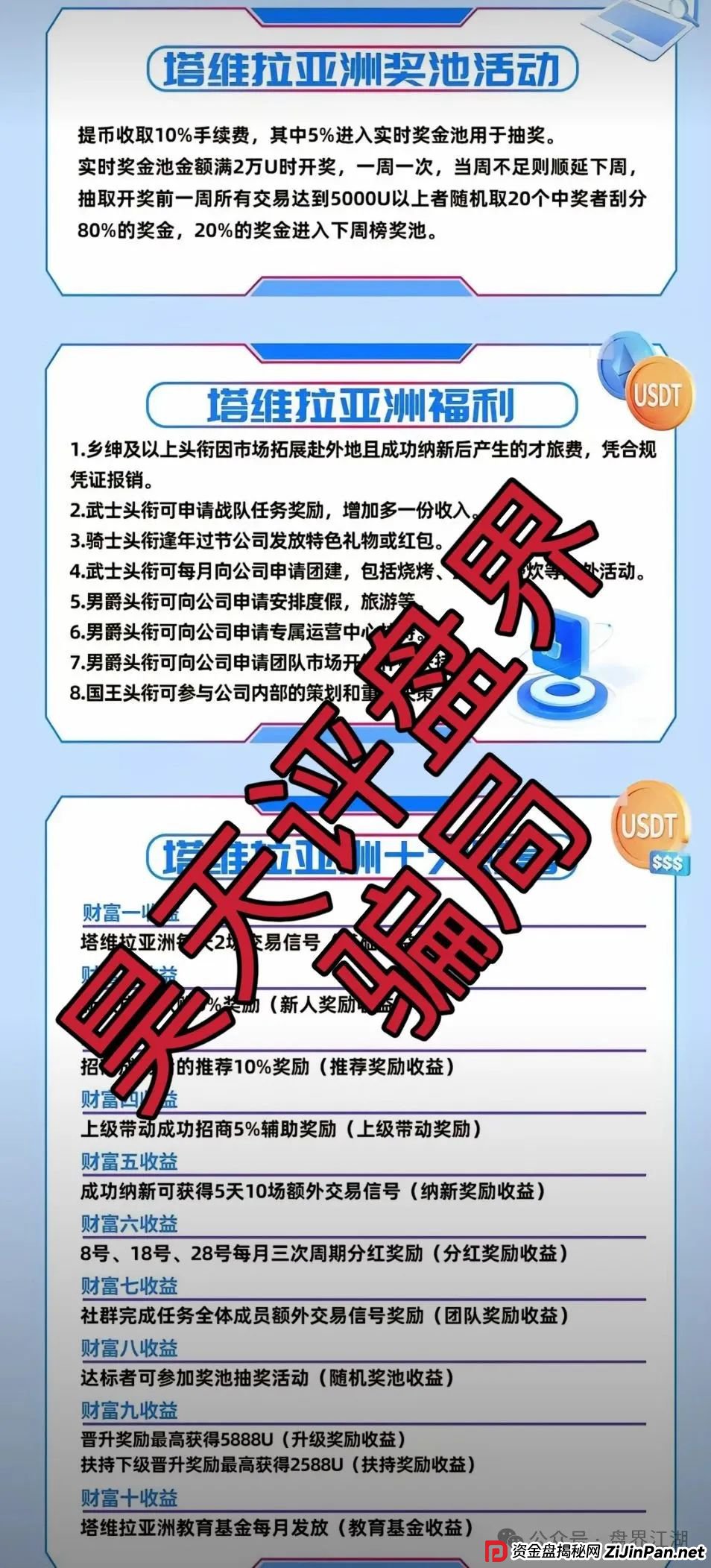 塔维拉亚洲资金盘骗局原悦比特诈骗团伙所开，典型的一轮圈韭菜盘，这伙诈骗团伙一个月开几个韭菜盘，看见一定要远离！