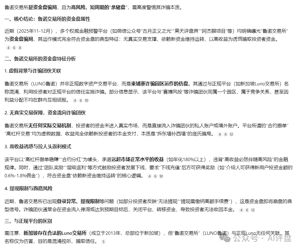 AI评盘：鲁诺交易所是资金盘吗？